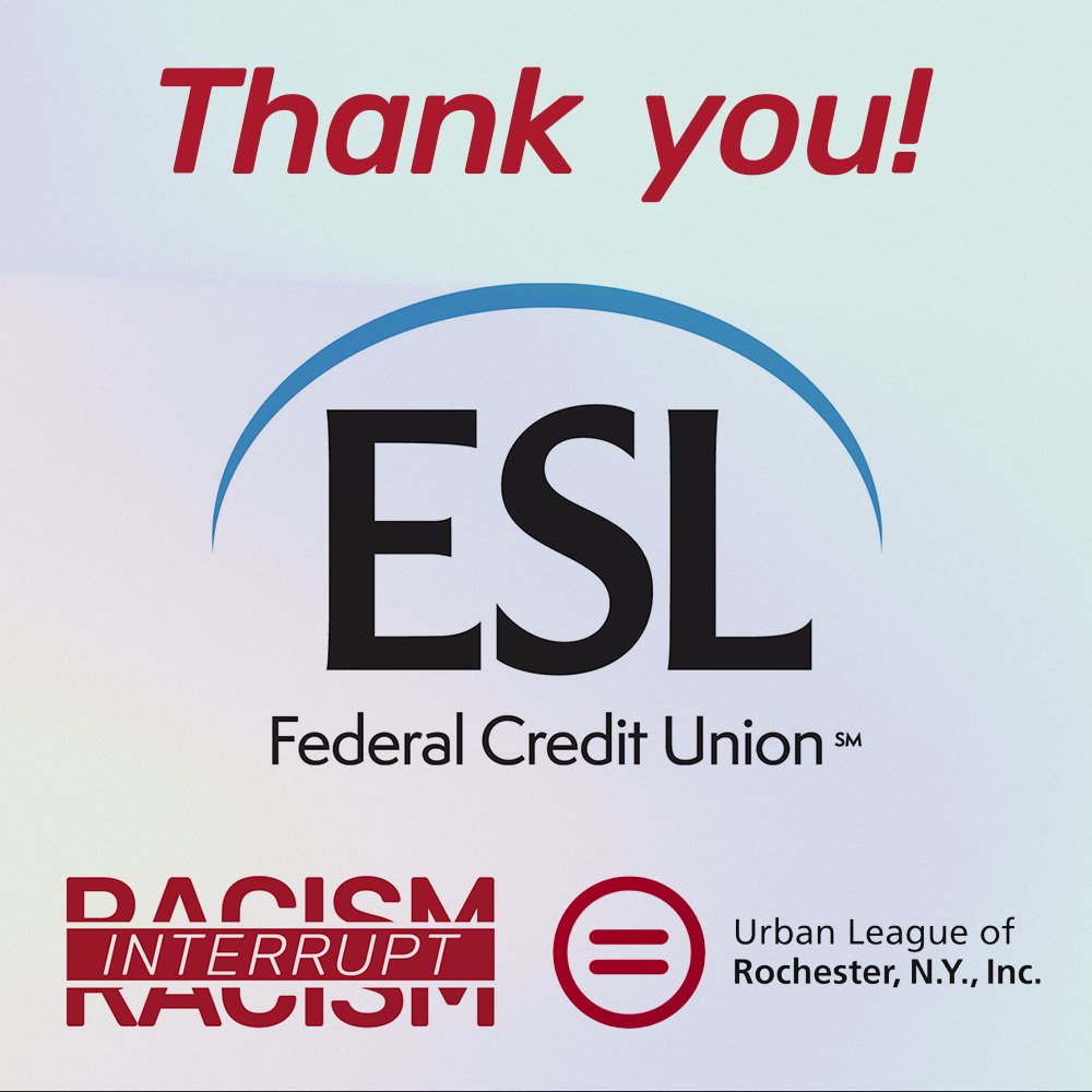 urbanleagueroc's tweet photo. THANK YOU to our presenting sponsor @ESLFCU for supporting our #INTERRUPTRACISM Summit for the third year in a row! We continue to be honored and humbled by your generosity and commitment to anti-racism. https://t.co/idnwYet3Rl