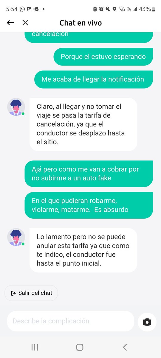 noecot's tweet photo. Le pregunto al chat de @DiDi_Mexico  que porqué tenía que pagar una tarifa de cancelación cuando estaba reportado que había llegado un auto fake al que obvio no me subiría. Me contestó que como el auto estuvo ahí esperando yo debía de pagar, WHAT?! #didicomplice #Inseguridad https://t.co/A62SN8QiIp