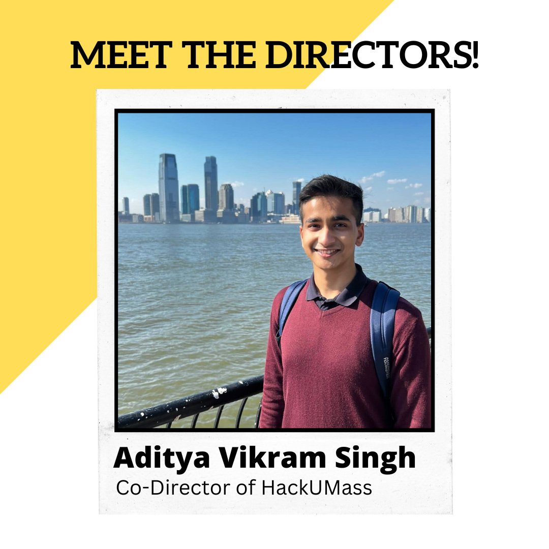 We'd like to introduce another co-director of HackUMass, Aditya! He loves getting to see students brainstorm incredible ideas and build them up together. #hackumass #hackathon #hackumassx