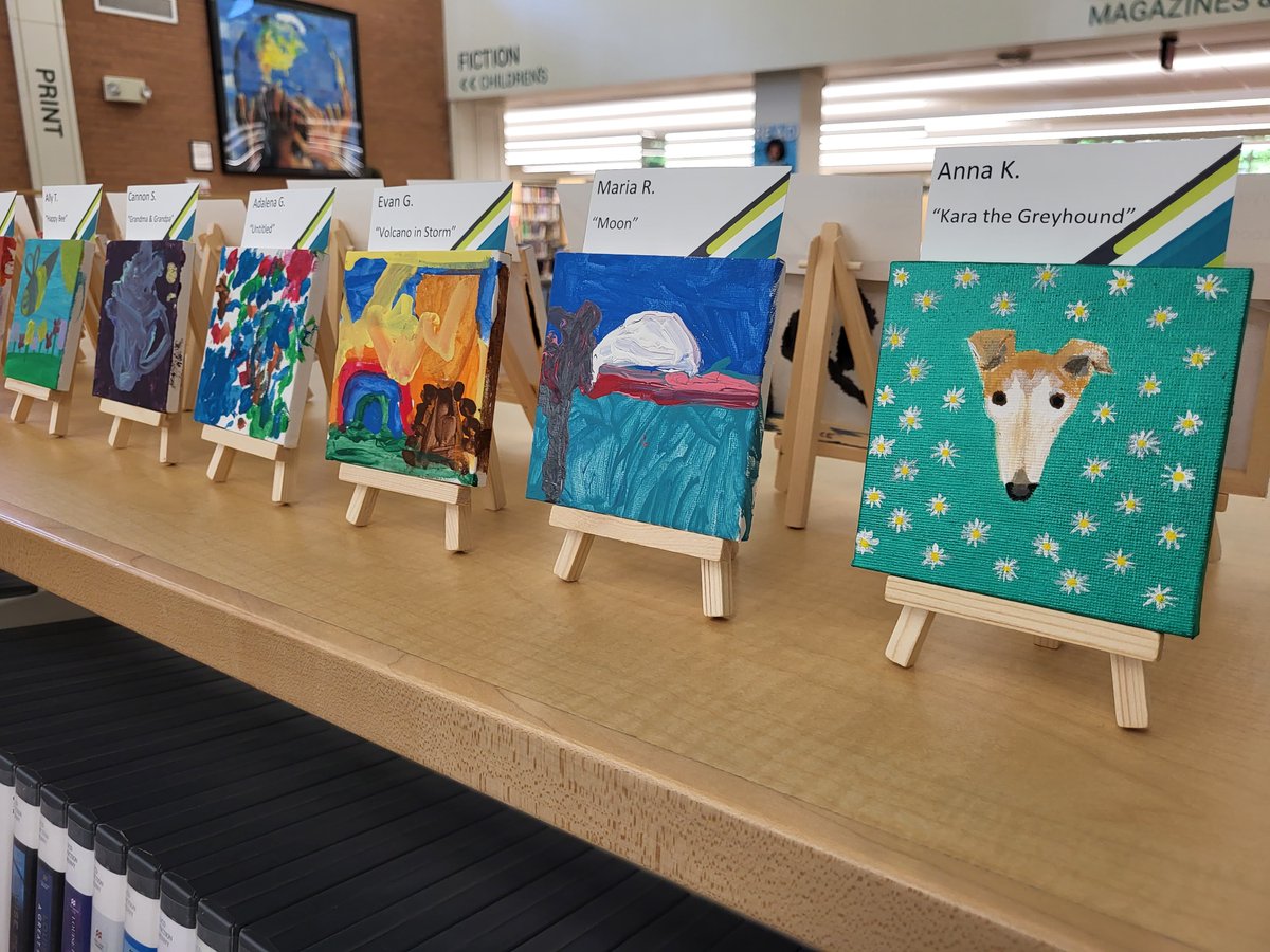 elplibrary's tweet photo. The #TinyArtShow has begun! Last night we had a great opening reception with live music and a whole lot of creative community art! If you missed it, don’t worry, the gallery will be available to peruse until October 6. After that, artists can come pick up their masterpieces! https://t.co/zt0MSPtdGL