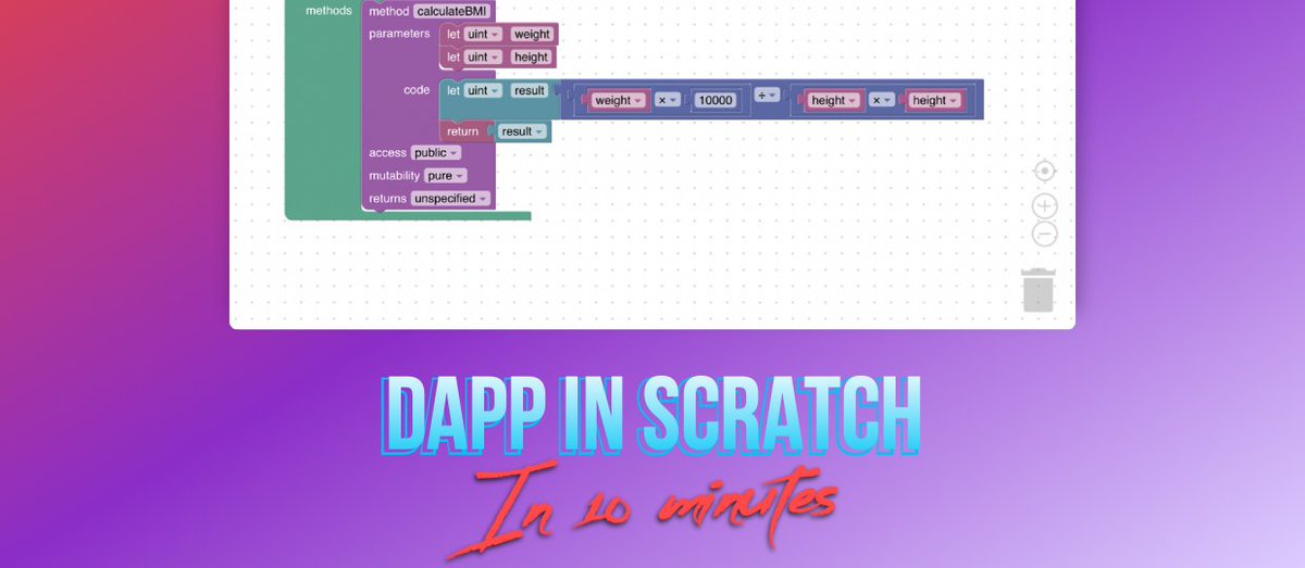 📢 We have just released a freshly baked tutorial!

👉 Create your very own no-code dApp with custom logic in Scratch!
How does a decentralized BMI calculator sound?

👀 Read it here:
erabound.medium.com/building-no-co…

#Web3 #Ethereum #NoCode