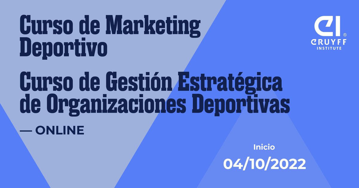 ¿Te interesa la #GestiónEstratégica de #OrganizacionesDeportivas y el #MarketingDeportivo?
Tenemos dos cursos online.
¡Inscríbete !👇

Información:  mex@cruyffinstitute.org

#EducatingLeaders