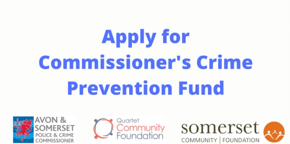 📢One week left to apply for the Crime Commissioner's Crime Prevention Fund⏳

Calling #community groups and projects to sign up📝. Organisations such as Escapeline, Lifecycleuk and key4life have already been awarded #grants. 

More info➡️ avonandsomerset-pcc.gov.uk/news/2022/07/o…

#applynow