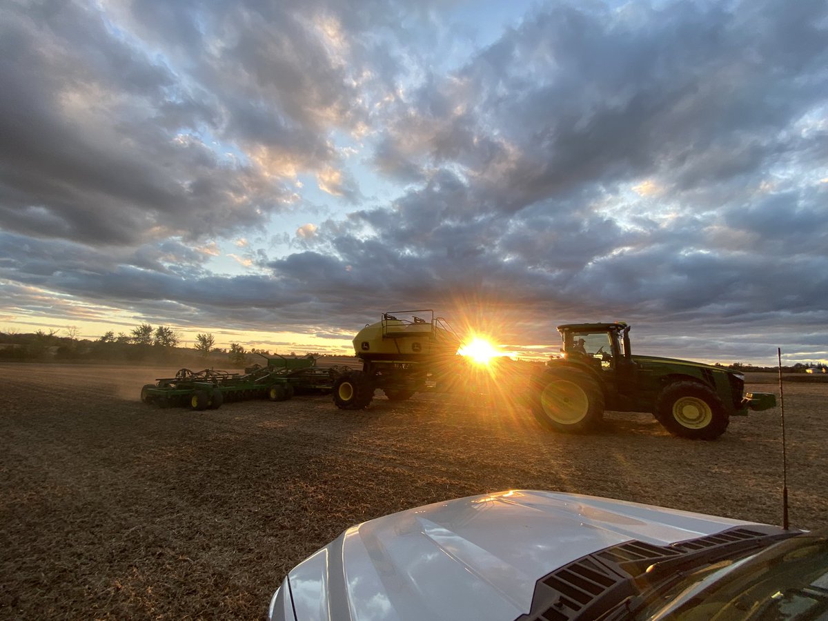 Beauty night to get some more #wheat in the ground. Thanks Steve for keeping the drill going.