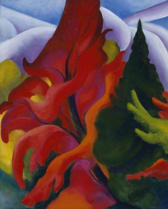 Georgia O'Keefe, Trees in Autumn - 1920/1921. Oil on Canvas