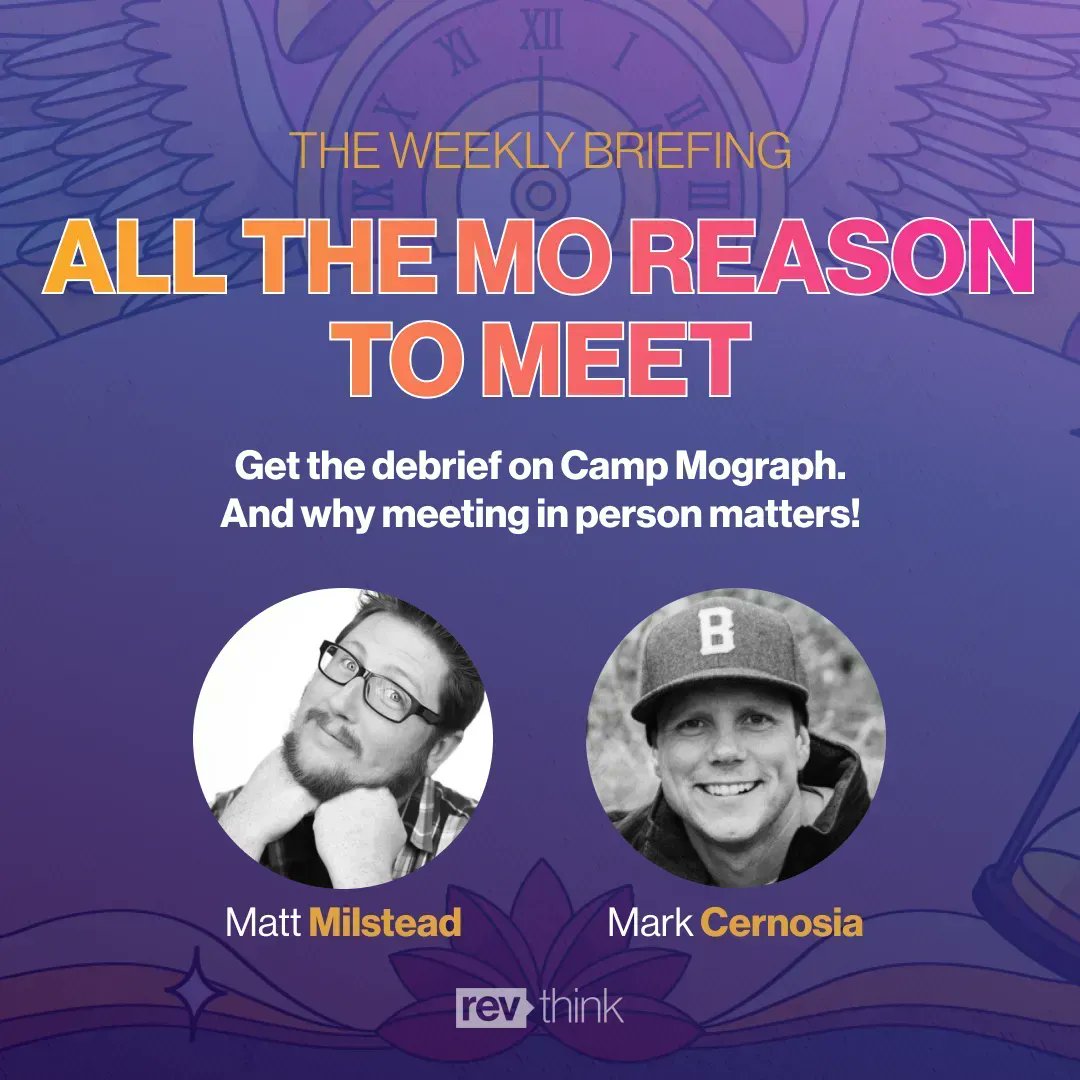 revthink_chief's tweet photo. Join @JoelPilger and the @CampMograph people today! They'll share what happened at Camp last week– the good, bad, and ugly – and why it’s critical to bring our industry back together IRL.
See you at 5PM ET today at revthink[dot]live[fwdslash]go https://t.co/KWNdHKYWl3