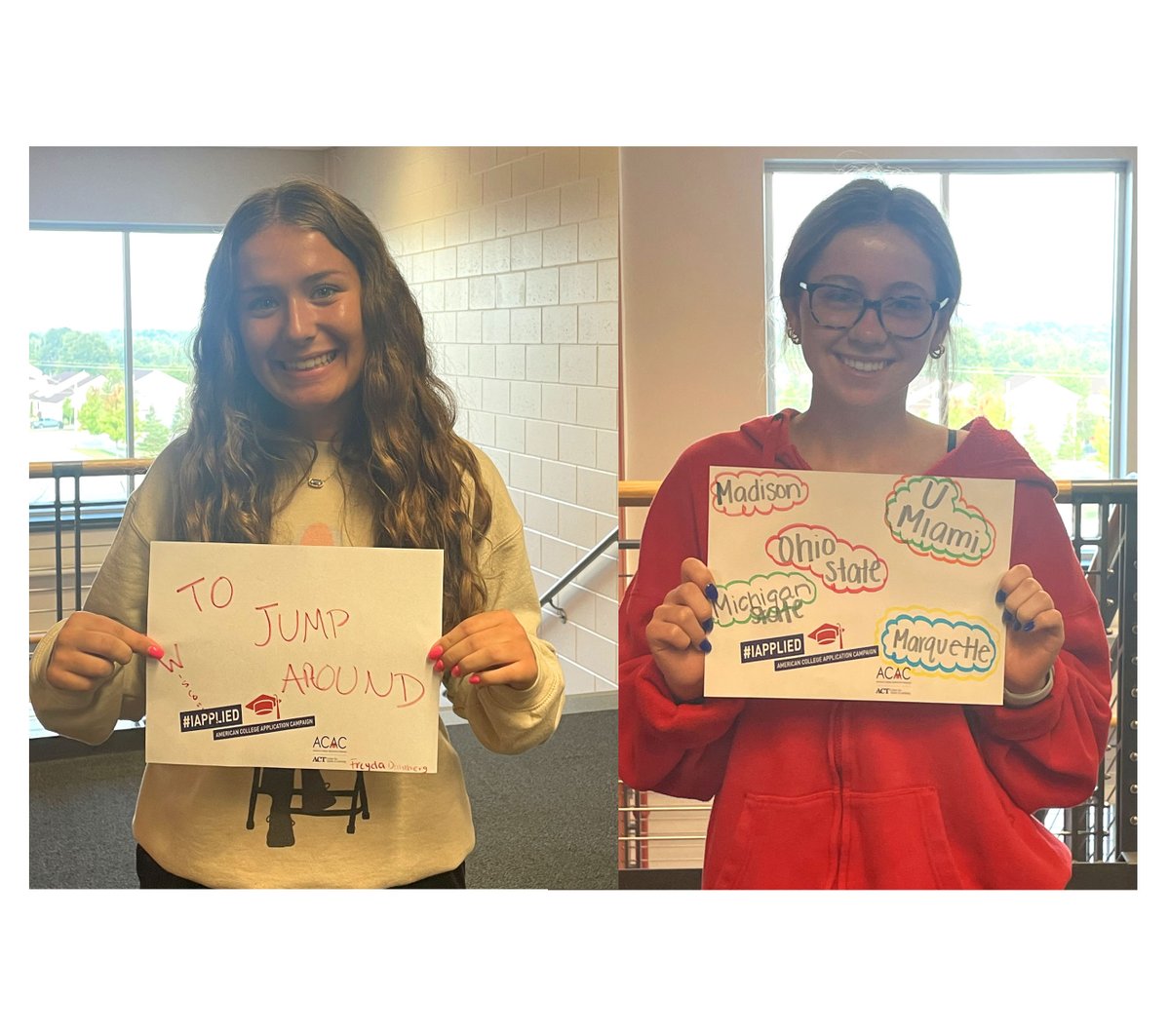 FPSDistrictWI's tweet photo. Last Friday was #IApplied Day for the @FranklinSabers -- staff and students shared reasons why and where they applied for continued learning past high school. Staff also sported college attire as a way to show pride in further education. #BetterPlaceToLearn #prideFPS #1FPS https://t.co/1CQyigutyE
