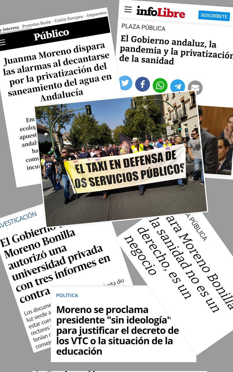 FAET_Andalucia's tweet photo. PRIMERO PRIVATIZARON EL SERVICIO PÚBLICO DEL TAXI, PERO YO NO DIJE NADA POR QUE YO NO ERA TAXISTA...

@JuanMa_Moreno está dispuesto a entregar derechos como la SANIDAD, la EDUCACIÓN, el TRANSPORTE PÚBLICO e incluso el AGUA en manos de buitres.

EL TAXI NO LO VA A PERMITIR
💪🚖💪 https://t.co/Ovt7uZSNYk