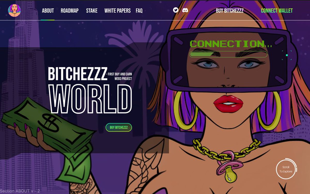 BitchezNFT's tweet photo. 🎆CONNECTION…🎆
Finishing up with our website. It’s going to be fire🔥
Are you ready to dive into our BCZZZ world?😈
#tracking #crypto #metachicks #EHT #netfilter #BCZZZ #nft #nftchick #metagirl #metaworld https://t.co/a1trz8DYU8