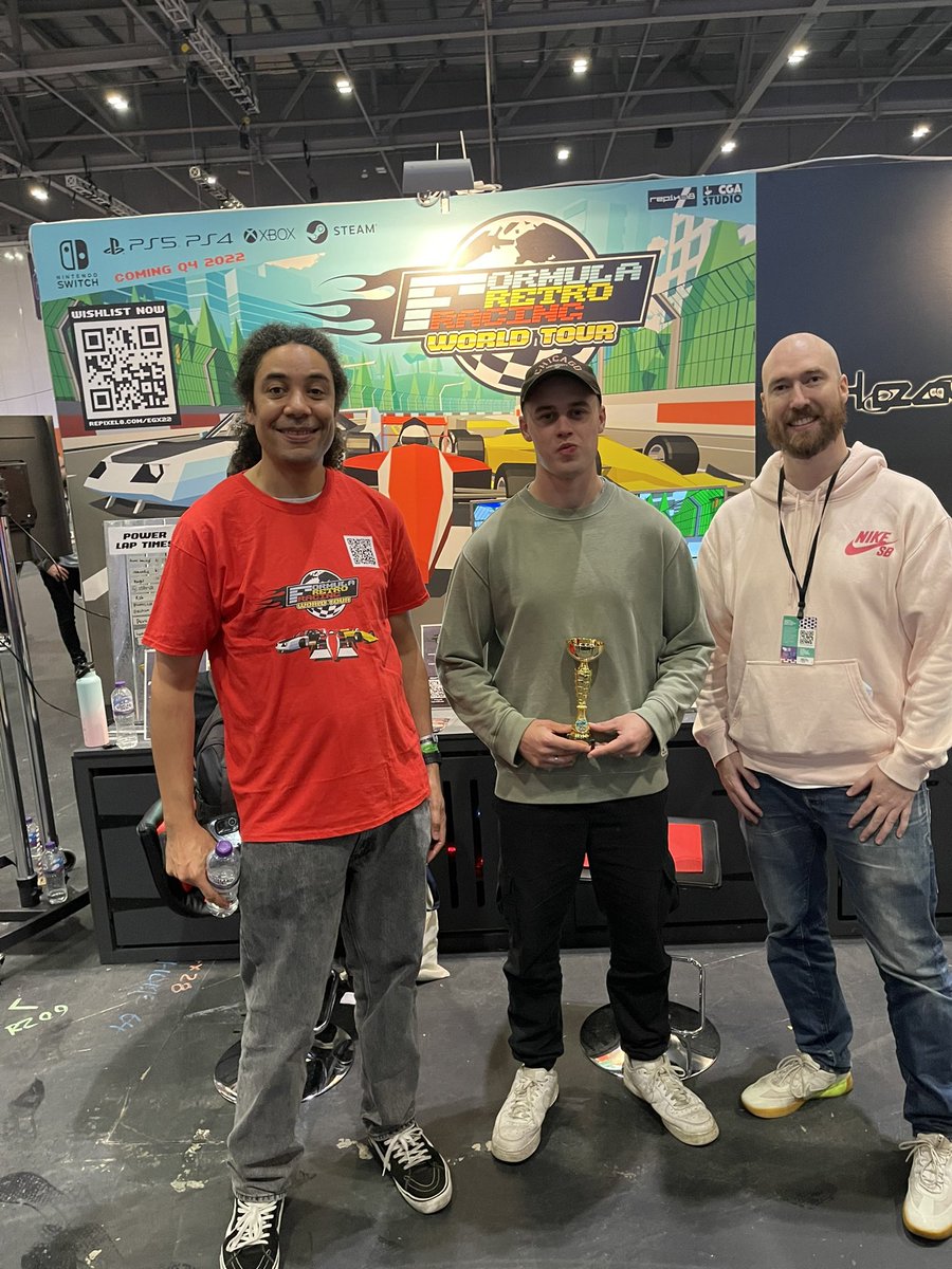 CGA STUDIO - FRR: World Tour Release March 31st (@cgastudiogames) on Twitter photo Day 1 #EGX + today’s top of the leaderboard <a href="/ThomasBeesley8/">Thomas Beesley</a> with an impressive 41.7 seconds 🏆
Get in with the chance of winning an exclusive Formula Retro Racing: World Tour trophy and come say hi tomorrow!
#EGX2022 #EGXLondon #indiedev #gamedev #retro #games #indiegamedev #3d Day 1 #EGX + today’s top of the leaderboard <a href="/ThomasBeesley8/">Thomas Beesley</a> with an impressive 41.7 seconds 🏆
Get in with the chance of winning an exclusive Formula Retro Racing: World Tour trophy and come say hi tomorrow!
#EGX2022 #EGXLondon #indiedev #gamedev #retro #games #indiegamedev #3d