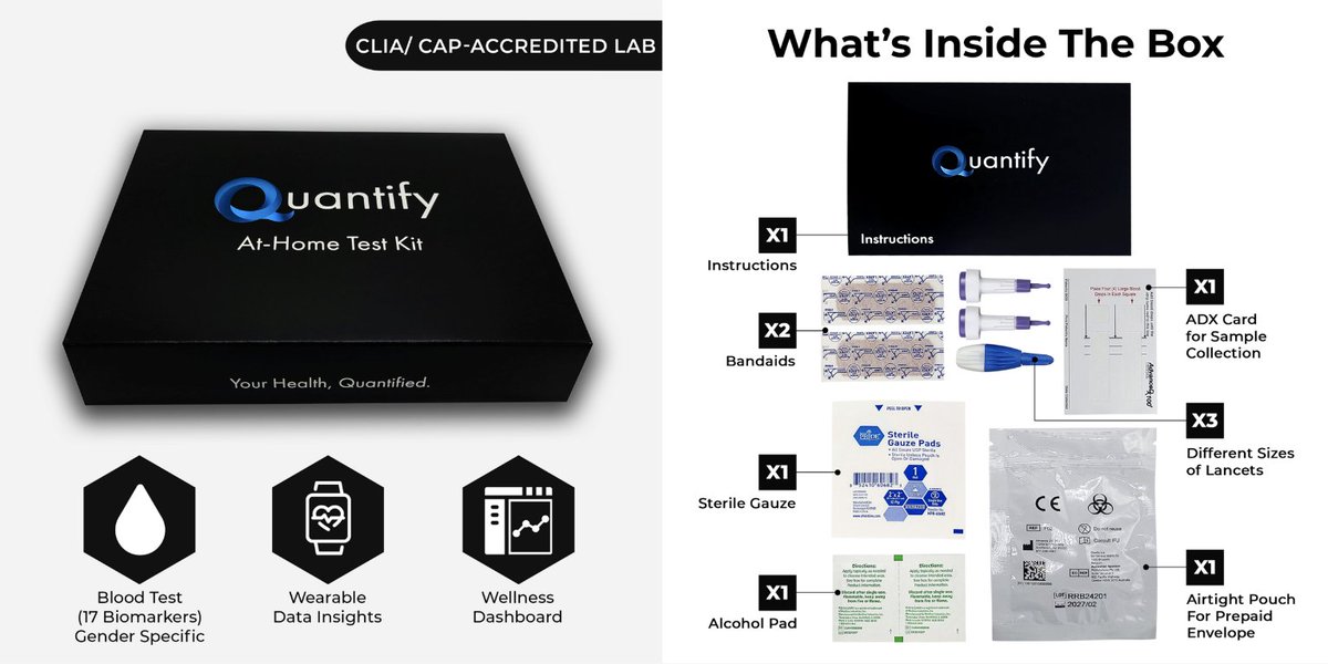 ycombinator's tweet photo. YC S20's @SiphoxInc just launched Quantify, an at-home test kit service that enables users to track 17 health tests, sleep, activity, and heart rate data from your wearable device, in a single dashboard. 

Congrats to the team on the launch!
https://t.co/GU9RbFowEE https://t.co/G9kdbHAvEv