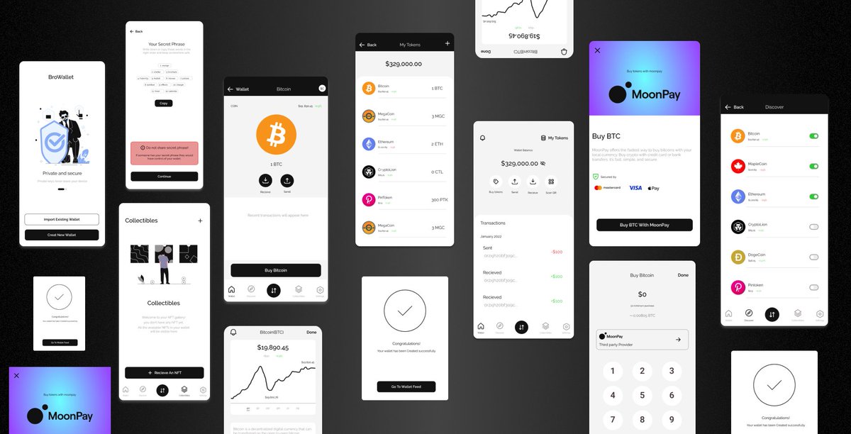 code_blve's tweet image. So I played around and made a crypto wallet app😅. No one's got you like your bro's got you *wink*. What do you think? #uiuxdesign #DesignUp22 #designthinking