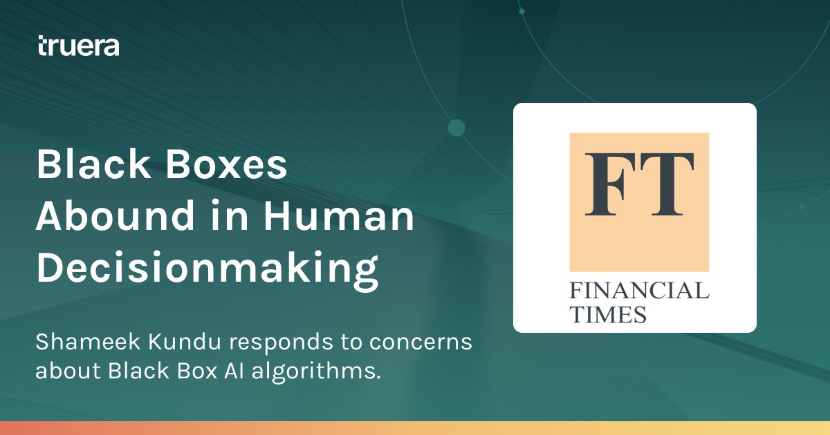 truera_ai's tweet photo. Transparency in AI algorithms is a good idea. Transparency in human decisionmaking is a good idea, too. 

https://t.co/Yyfgwo3oz7

#ExlainableAI #XAI #AIaudits #AIQuality #AIQM #RAI #ResponsibleAI #BlackBoxAI #AItransparency #MLtransparency #TrustworthyAI #AIregulation https://t.co/IeEUPfqMzz