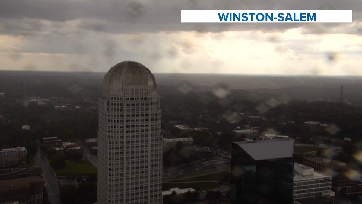 Rain shower moving through Winston-Salem.