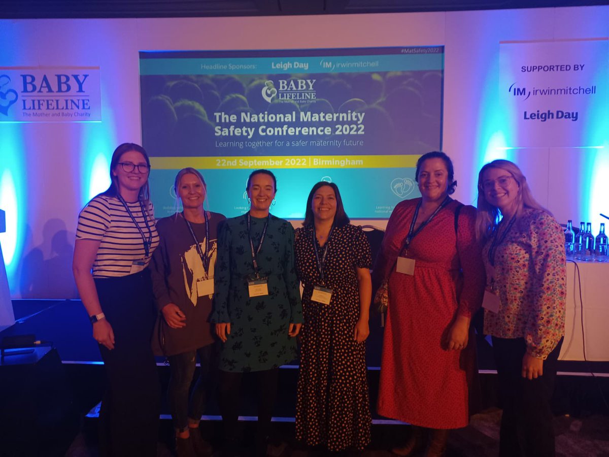 Brilliant day at the #MatSafety2022 conference with @PAHTmaternity team. Lots of learning and finally met these wonderful fm lead midwives face to face. So happy for @CatherineH_RM @Sblackwell192 for their winning poster showcasing their amazing work on #monitoringmay