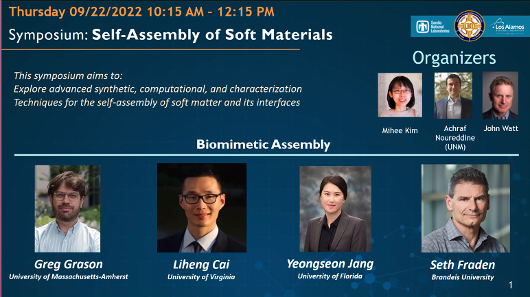 It was a really honorable and great moment for me to share my work in this session at CINT annual user meeting. I am glad to meet wonderful scientists working on biomimetic self-assembly of soft materials and facilities available at CINT.