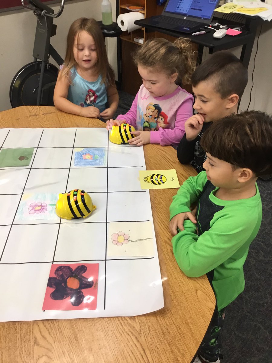 MrAlbertSES's tweet photo. Kindergartners using legos, @ImgPlayground bee bots and @ScratchJr to learn cooperation and collaboration in our Learning Hub @pps_edtech #masscue https://t.co/umN8lERn3l