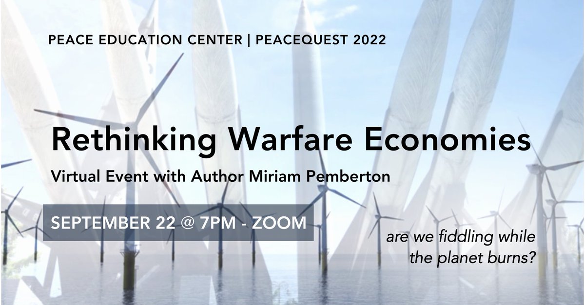 PeaceEdCenter's tweet photo. Join us tonight at 7 PM ET for a virtual discussion on the effects of massive military spending on our communities! With Miriam Pemberton, @IPS_DC. More info &amp; Zoom details here: https://t.co/jIRPwB1Dmv #Military #peacequest https://t.co/yshIrkqv1c