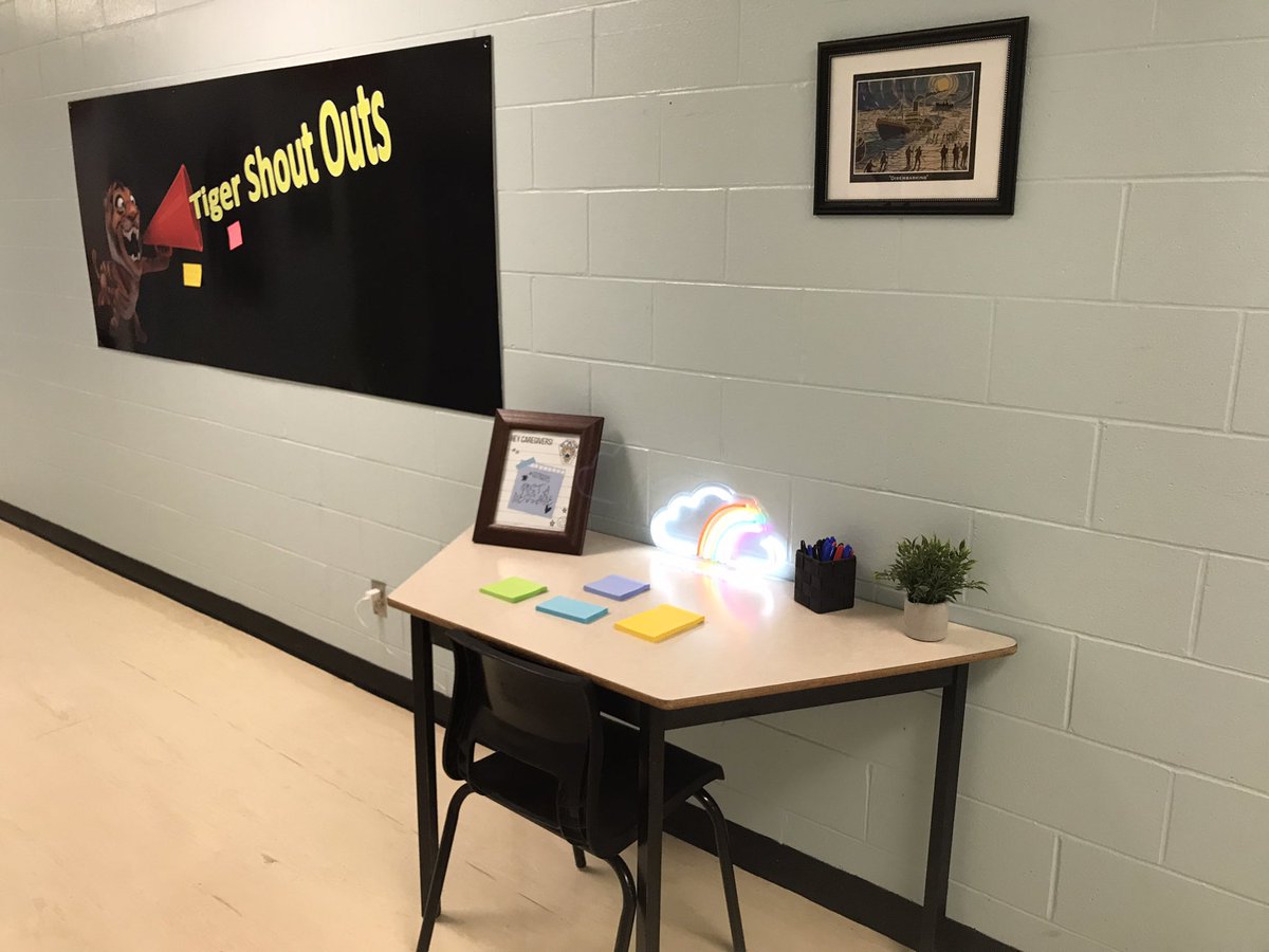 MrChurchillNL's tweet photo. Hey @CMS_Tigers - if you’re joining us this evening for ‘Meet the Teacher’ night you can leave a message for our students for the ‘Tiger Shout Outs’ board! @NLESDCA #connectionbuilding #nlschools #sel https://t.co/I0D8DGr1sY