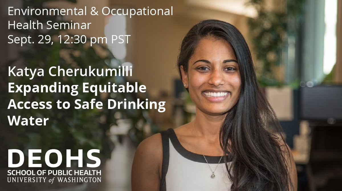 UW Environmental & Occupational Health Sciences (@uwdeohs) on Twitter photo Excited for our first #environmentalhealth seminar of fall quarter next Thurs. 9/29 with <a href="/katyac_h2o/">Katya Cherukumilli</a> of <a href="/SeqH2O/">Amy Pickering</a> @ucberkeley @uwcomotion. Join us at the UW Rosling Center or on Zoom! bit.ly/3dyzhdF Excited for our first #environmentalhealth seminar of fall quarter next Thurs. 9/29 with <a href="/katyac_h2o/">Katya Cherukumilli</a> of <a href="/SeqH2O/">Amy Pickering</a> @ucberkeley @uwcomotion. Join us at the UW Rosling Center or on Zoom! bit.ly/3dyzhdF