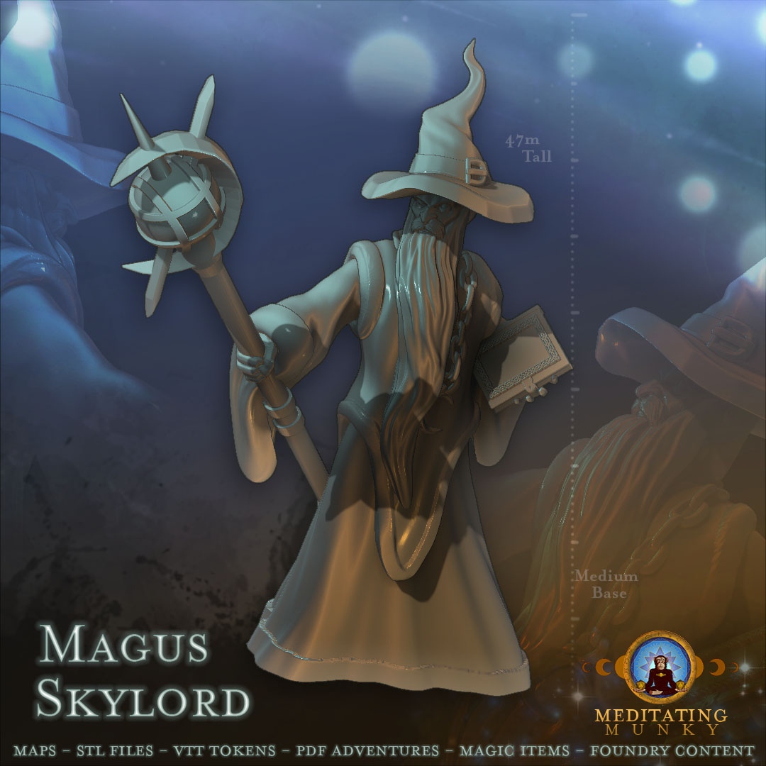 MeditatingMunky's tweet photo. New STLs from the Tome of Dungeons are in the Master Vault over on Patreon! This one is for Magus Skylord, the evil wizard at the top of the Eye of the Magi tower dungeon!!!! https://t.co/c6NgTVVbcy