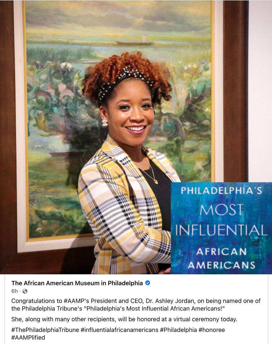 Please join us in congratulating our AAAM Board Member and Treasurer, Dr. Ashley Jordan on this phenomenal acknowledgement of her great achievements! #BlackMuseums @aampmuseum #BlackMuseumsMatter #WeAreAAAM