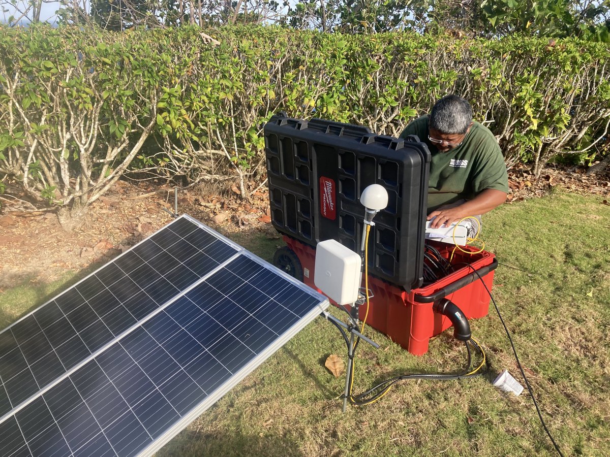 USGSVolcanoes's tweet photo. #USGS scientist installs a seismic station on Tutuila island to monitor activity in #AmericanSamoa. Seismic network now includes 4 broadbands + 8 microseismometers. EQ swarm related to Taʻū Island at decreased rates; no recent felt reports. Updates &amp; info: https://t.co/jkKM6YEFIA https://t.co/of03OorrXz