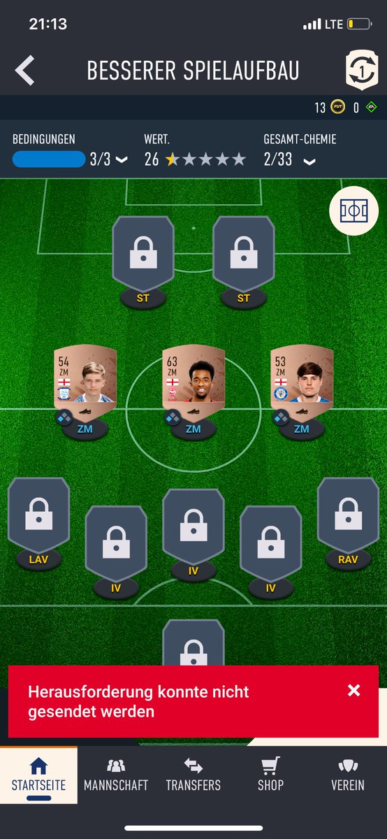 HochrRafael's tweet photo. Hat jemand dasselbe Problem diese SBC fertig zu stellen? Alle anderen haben funktioniert. Grundlagen III -> Besserer Spielaufbau #FUT23 #FIFA23 #SBC #FutWebApp https://t.co/NA8FXEDsTj