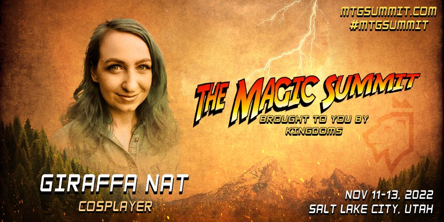 kingdoms_tv's tweet photo. Magic Summit #28 : @giraffanat 

Nat is a fantastic cosplayer and streamer who will have a booth next to our “Lost Ruins” set. Come get your picture taken with her at the #MTGSummit !

Like, RT, &amp; follow @giraffanat &amp; @kingdoms_tv for a chance to win some sweet MH2 set boosters! https://t.co/RqmedFHDj6