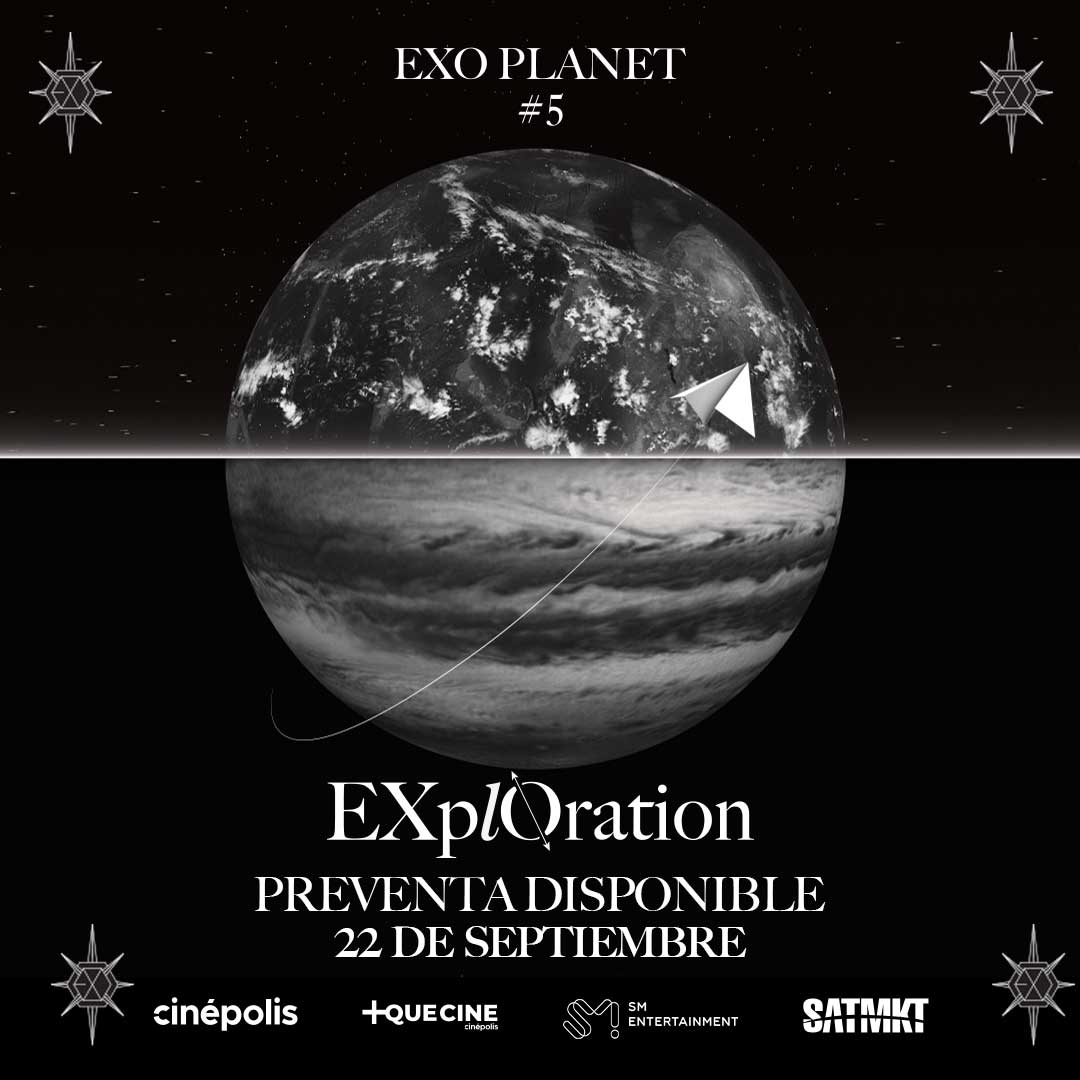 SATMKT1's tweet photo. ¿Están listxs #EXOL  🤍? Por que la preventa ya está disponible 😱 

Acompáñanos a explorar el #EXOPlanet5 en Cinépolis, del 13 al 15 de octubre, compra tus boletos YA 👉🏼 https://t.co/qjrsqxQPQw 

#EXO #MásQuéCine #SATMKT https://t.co/C1wMRYNwIJ
