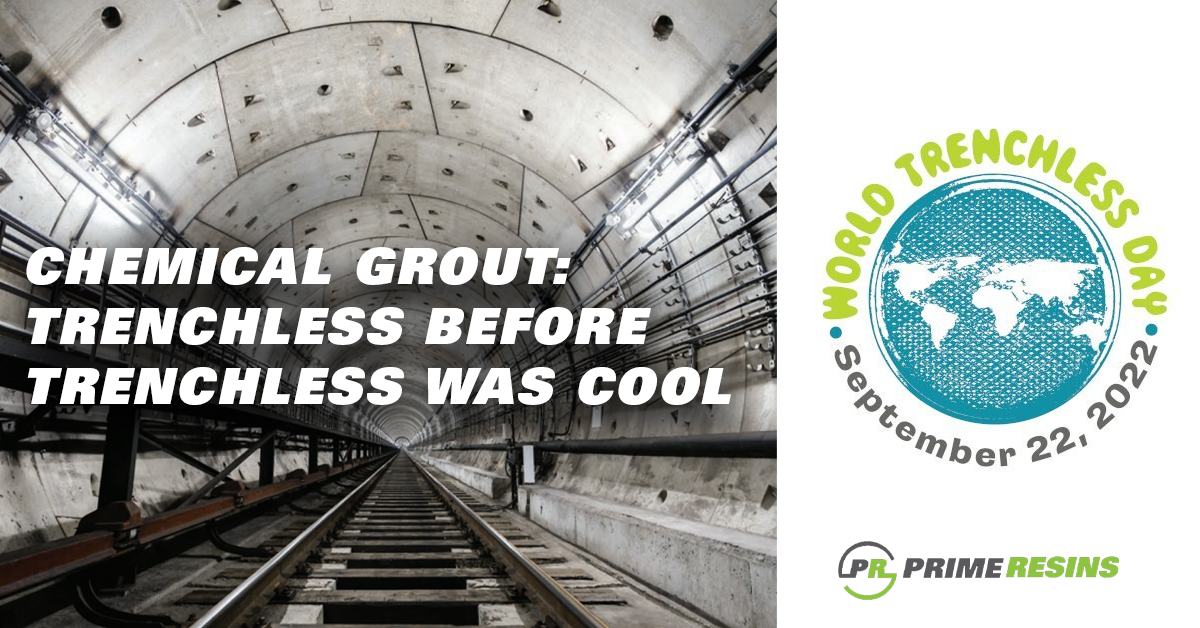 PrimeResins's tweet photo. Happy #WorldTrenchlessDay! Chemical grouts have played a pivotal role for decades in advancing trenchless technologies. We're proud to have played a role in the advancement of this industry. #ThinkingTrenchless ? #ThinkPRIME https://t.co/YVsxLbgFlp