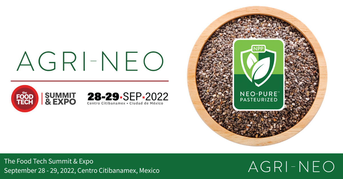 We are pleased to share that we will be exhibiting at the TFT (The Food Tech) Summit &amp; Expo to showcase our food safety innovation. Please visit our booth, #2612, to try Neo-Pure Pasteurized (NPP) seeds &amp; nuts. See you there! expo.thefoodtech.com/proveedor/agri…