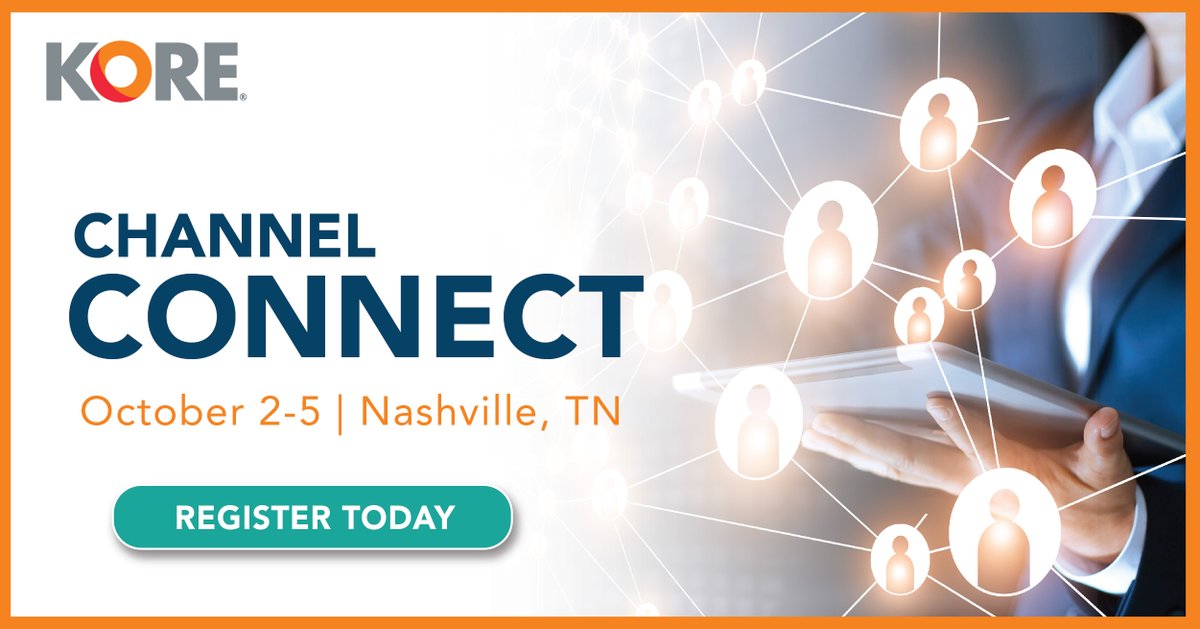KORE is attending Intelisys' Channel Connect annual event that covers three event-packed days of all-new content and networking for the channel community! 

Join us in Nashville, TN October 2-5 by registering here: intelisys.com/channelconnect/