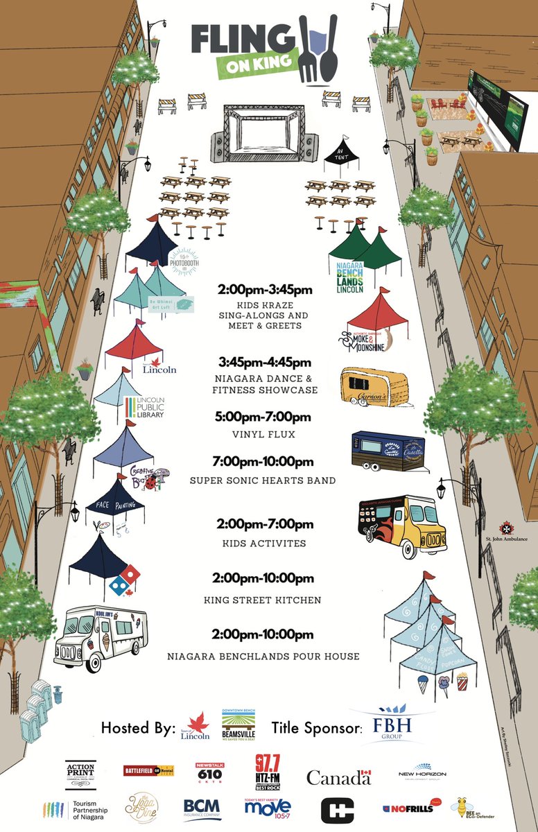 FlingoffKing's tweet photo. The #flingonking event map is here!
Plan your day, share with your friends and get ready for some FUN!
See you this Saturday for the greatest street party in downtown Beamsville 2-10pm!
#LincolnON #lincoln #beamsville #downtownbeamsville https://t.co/2kwZgfiv1r