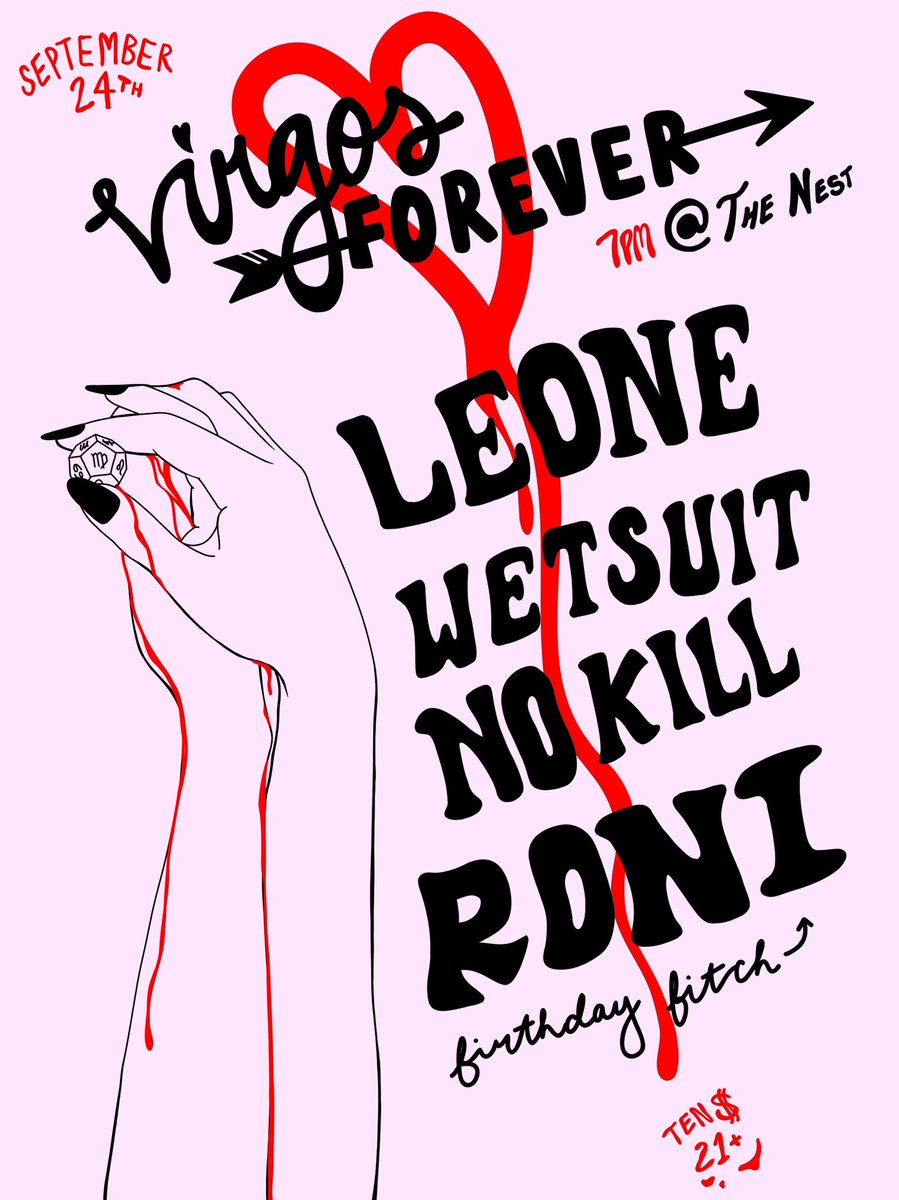 Playing at <a href="/thenestbrooklyn/">The Nest</a> this Saturday 9/24 with <a href="/wetsuit_band/">wetsuit allison</a>, <a href="/roni_sounds/">R O N I</a> &amp; Leone. Tix at the door. 🎉