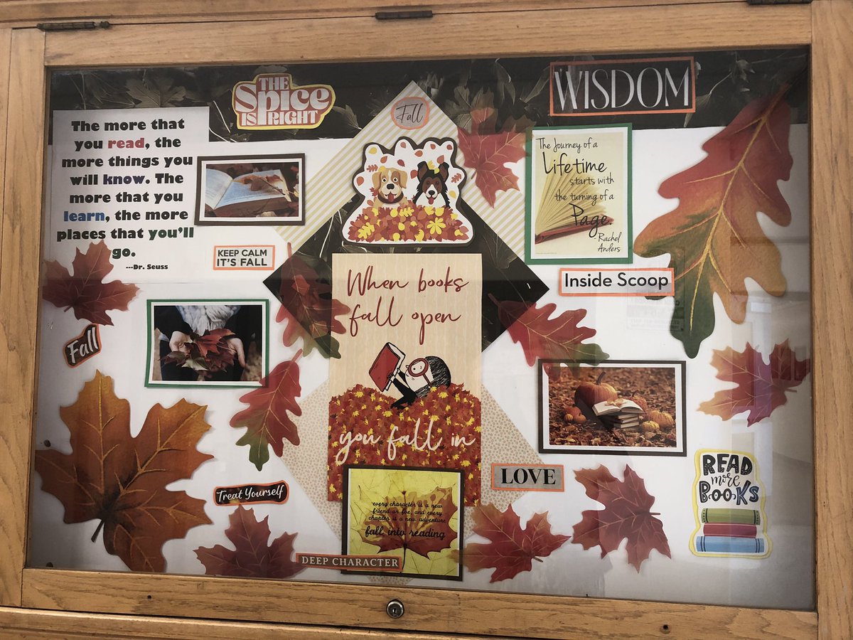 It’s the first day of autumn. So our new #EnglishDisplayCase is encouraging everyone to read more. #WhenBooksFallOpenYouFallIn #ReadMoreBooks #KeepCalmItsFall 🍁 📖