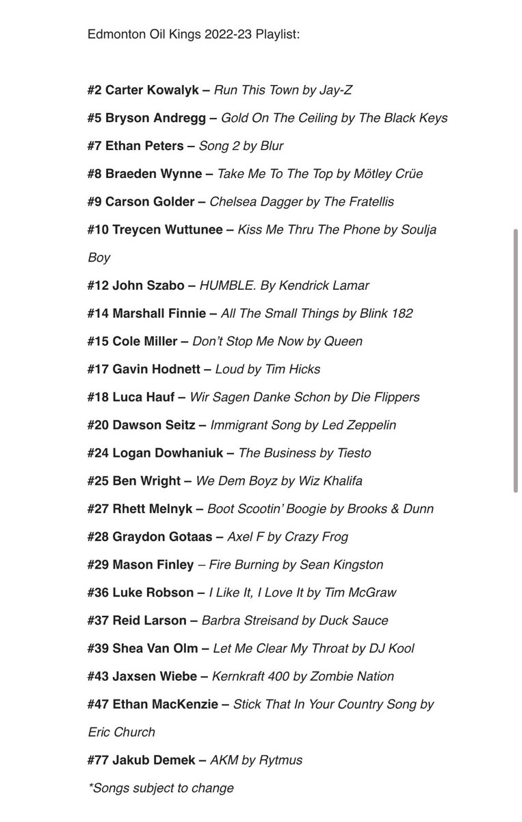 I’ve been pushing this for years. I love the idea and <a href="/EdmOilKings/">Edmonton Oil Kings</a> are the latest team to have personalized goal songs. Won’t be surprised if Oilers do it in the future.