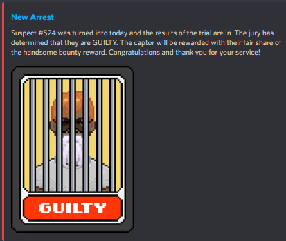 4 CRIMINALS HAVE BEEN ARRESTED!!
1 BOUNTY REMAINS... 🎯