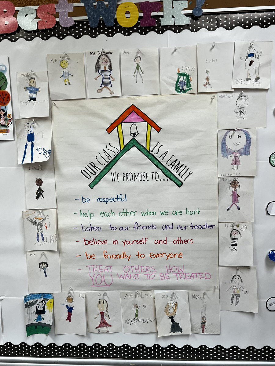 ms_donofrio's tweet photo. A VERY long over due tweet but we are back and learning,creating a safe and inclusive space with lots of #SEL for our students.We started by reading 📚“Our Class is a Family”and“All Are Welcome”.We created our class family promises and discussed why we all belong in this space/1 https://t.co/TKGb5X6zKy