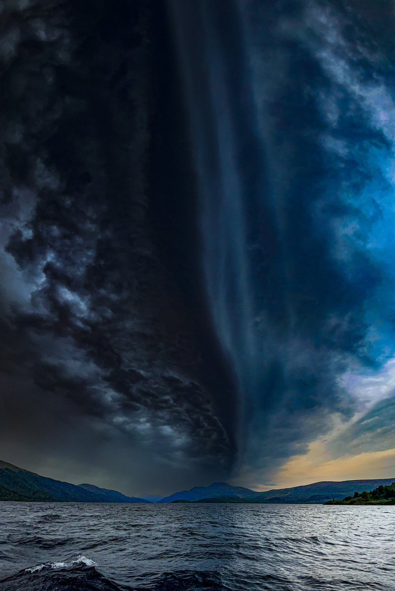Storms a coming. Very moody sky over Loch Lomond. The heavens opened half an hour after taking the photo. #lomondandtrossachsnationalpark #scotland #clouds #nature #skies