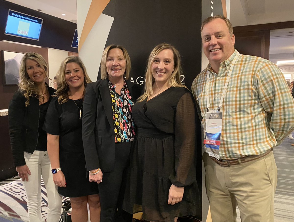 Triangle CREW members Bethany Judd, Brooke Conn, Stella Walton, Alyssa Byrd, and David Grandey are proudly representing our chapter at the @CREW_Network annual convention in Chicago!