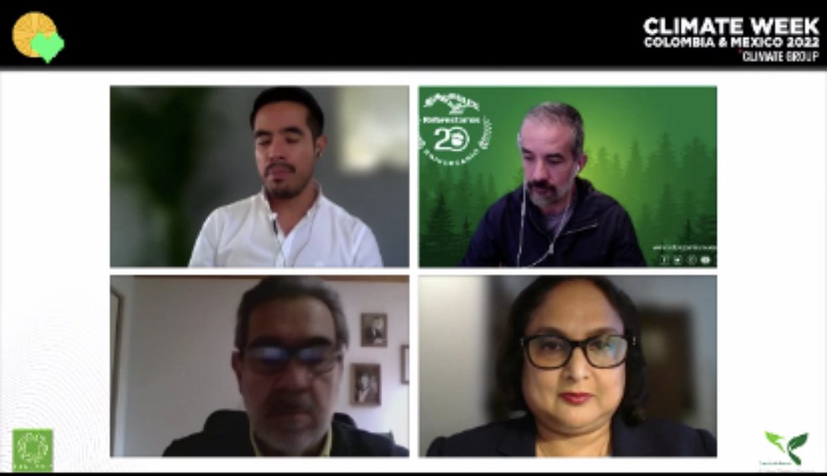 CamaraVerdeOrg's tweet photo. Panel sobre mercados de carbono en #ClimateWeekcolMex2022 : intercambiando experiencias entre Mexico y Colombia (@ReforestamosMx y @Asocarbonocol ) con la participación de @SaimaQuadir de @ConservationOrg @manuel_rodb @FNAmbiental @MinAmbienteCo @SEMARNAT_mx @susanamuhamad https://t.co/n5QwX4kdYb