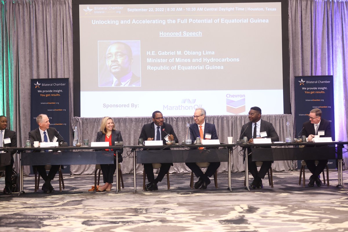 BilateralChmbr's tweet photo. #EquatorialGuinea Minister of Mines & Hydrocarbons, H.E. @GabrielObiang, shared his #GasMegaHub vision & insight into regional #energy #cooperation and balancing #Africa energy #poverty issues with #2030netzero goals. @egmmh @EGEmbassyDC https://t.co/5NgtxCQOko