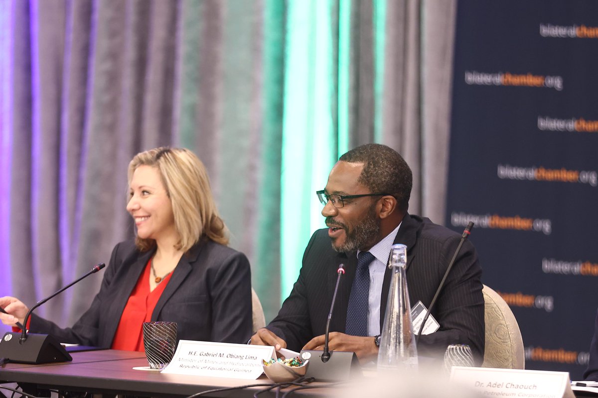 BilateralChmbr's tweet photo. #EquatorialGuinea Minister of Mines & Hydrocarbons, H.E. @GabrielObiang, shared his #GasMegaHub vision & insight into regional #energy #cooperation and balancing #Africa energy #poverty issues with #2030netzero goals. @egmmh @EGEmbassyDC https://t.co/5NgtxCQOko