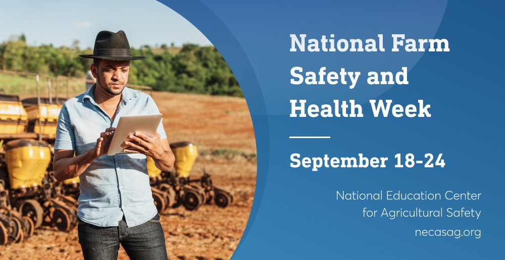It's the first day of fall. Harvest time can be busy—and dangerous. Resources for agricultural safety:

🚜 Site for <a href="/NECASAG/">National Education Center for Agricultural Safety</a>, sponsor of #NFSHW: bddy.me/3LPPU1r 
🚜 Articles: bddy.me/3LAO3gA  
🚜 Inspections and meetings: bddy.me/3r10qsO    

#NFSHW22