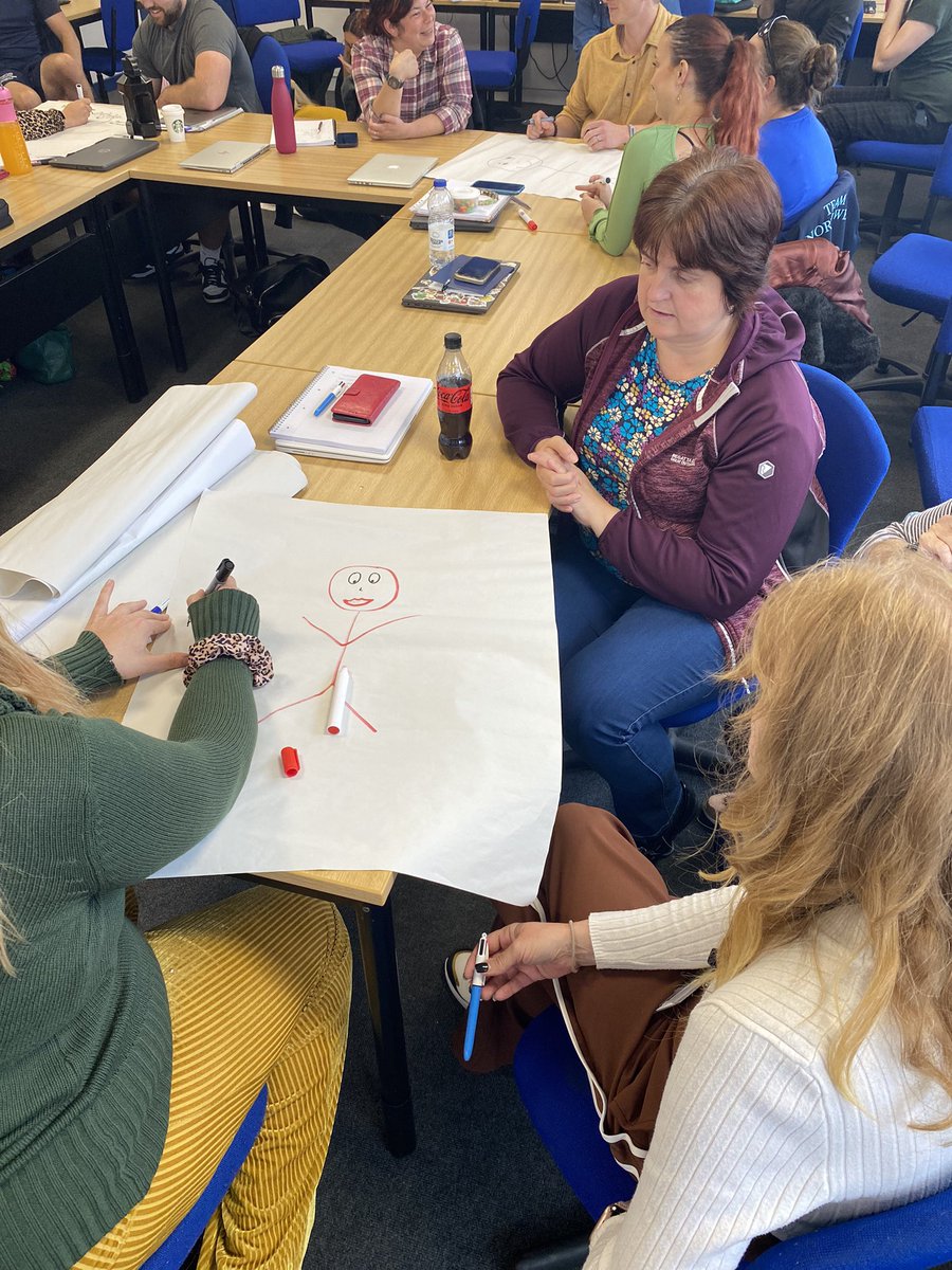 Olivia_Alice_'s tweet photo. PGCE year 1 first session today creating our ideal teachers! Time to keep these drawings safe for the end of year reflection! @ColegSirGar @colegceredigion https://t.co/aWjgY7QfCr
