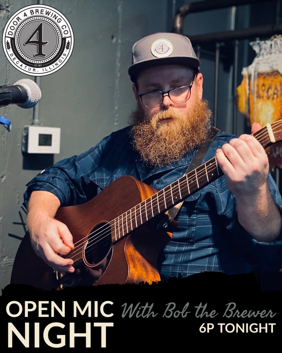 Door4Brewing's tweet photo. The 4 Day Weekend kicks off tonight on Thirsty Thursday with select discounted pints and Open Mic Night hosted by our very own Bob the Brewer! Join in on stage or sit with your food and drinks and enjoy live music starting at 6pm tonight! 🎤🍺 https://t.co/pZD3cVWACk