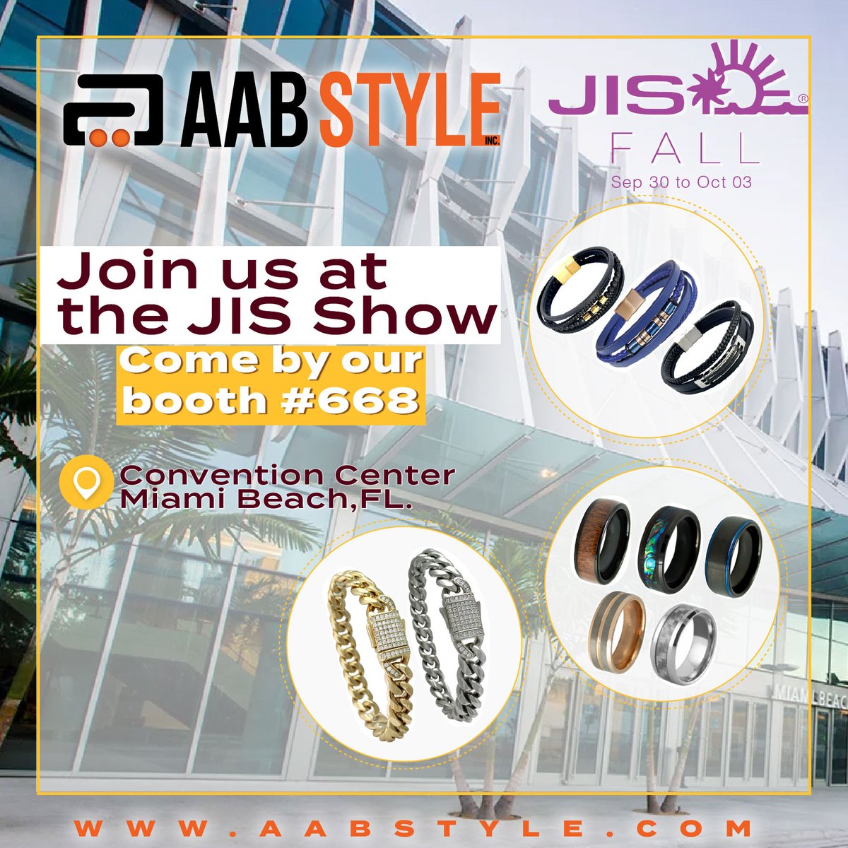 AabStyleInc's tweet photo. The @jis_show is one of the biggest shows if you want to find the best products for your business. We are ready to show our biggest collection of stainless steel, tungsten, leather and much more. Find us at booth #668 https://t.co/8fuXQl1XOF