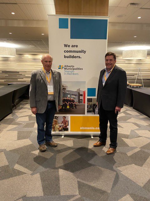 Mayor Anderberg &amp; Councillor Barber <a href="/ABmunis/">Alberta Municipalities | Strength in Members</a> conference! #pinchercreek