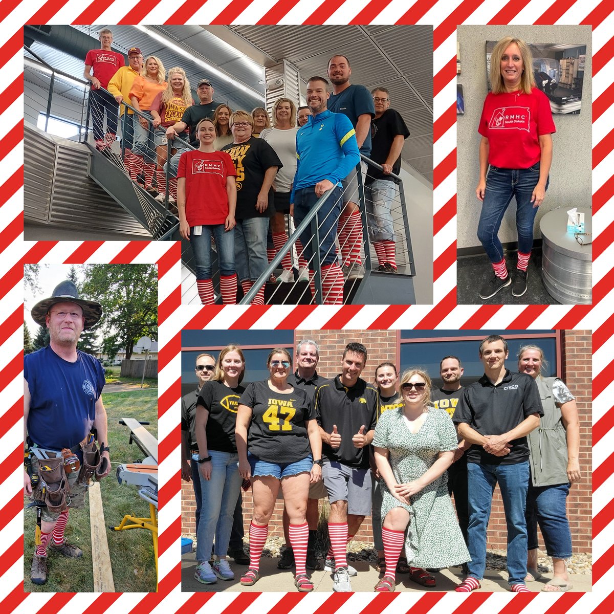 Meet some of the 365 Giving Tree family at CIVCO Radiotherapy, a medical equipment manufacturer in Iowa. Team members purchased Show Your Stripes socks and made donations through multiple fundraisers. THANK YOU for your generosity and helping us keep families close.